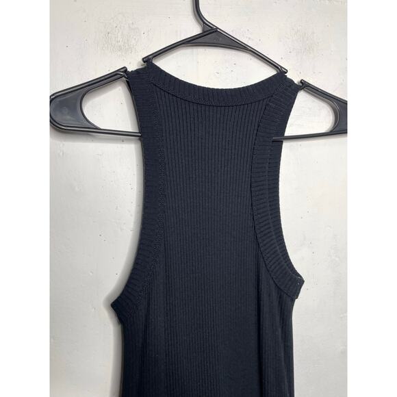 WSLY Black Ribbed Midi Dress Sleeveless Size Small - Picture 8 of 9